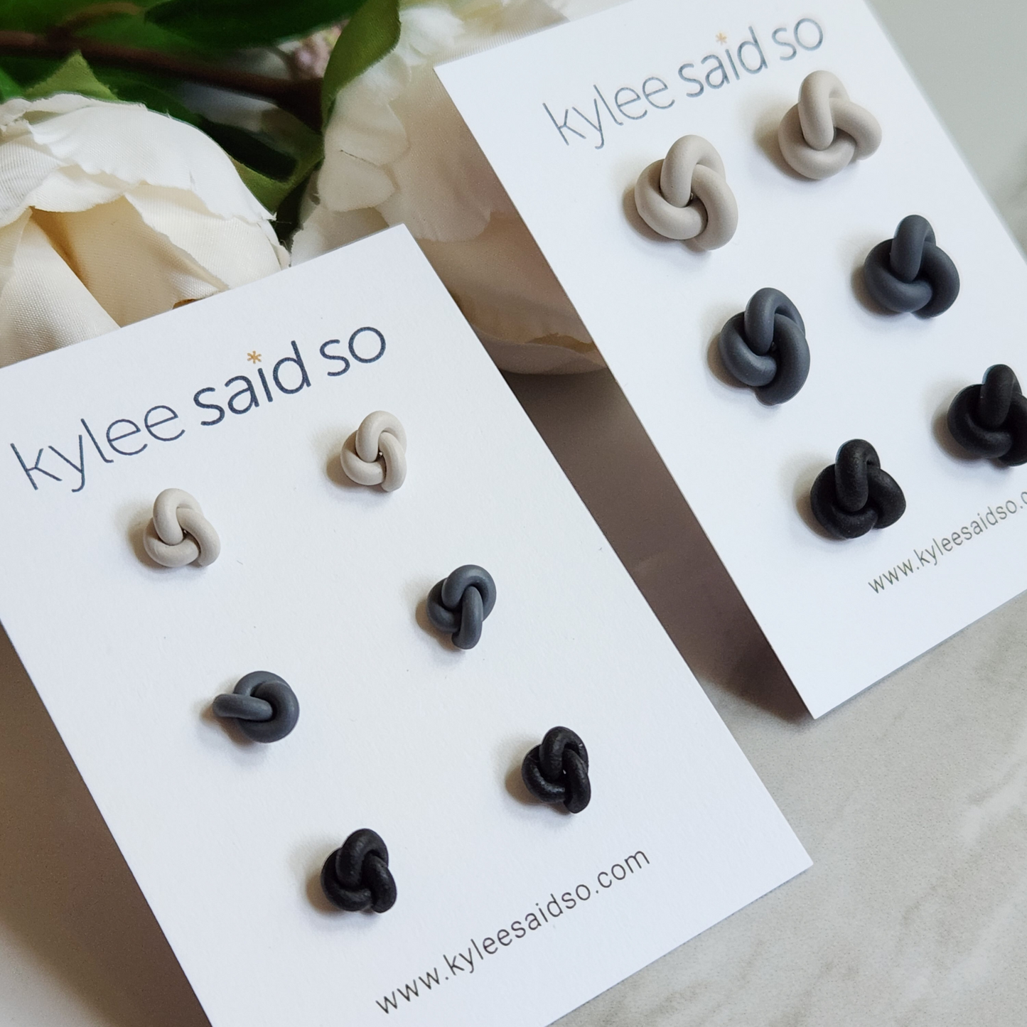 Classic Knot Stud Earrings Pack - Neutrals