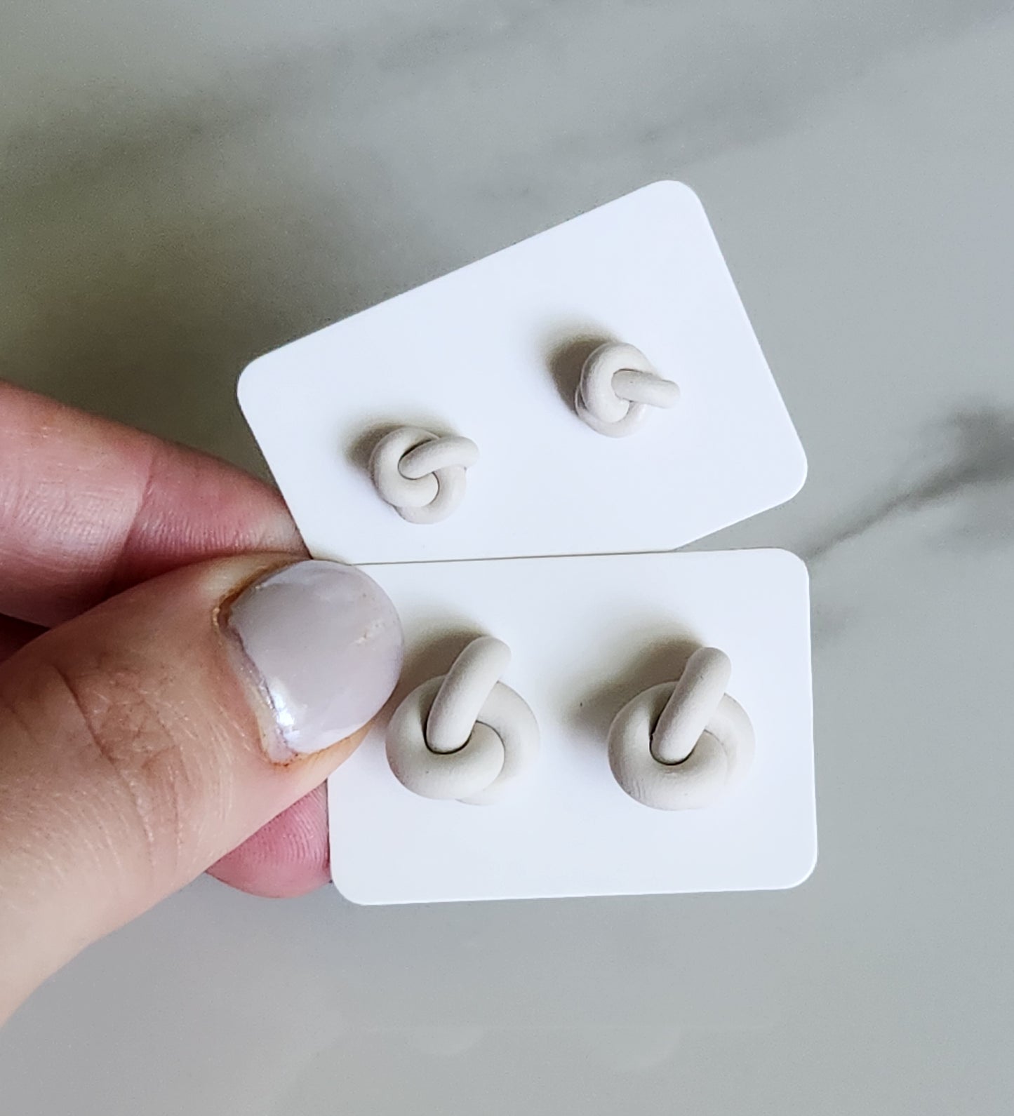 Ivory Knot Stud Earrings