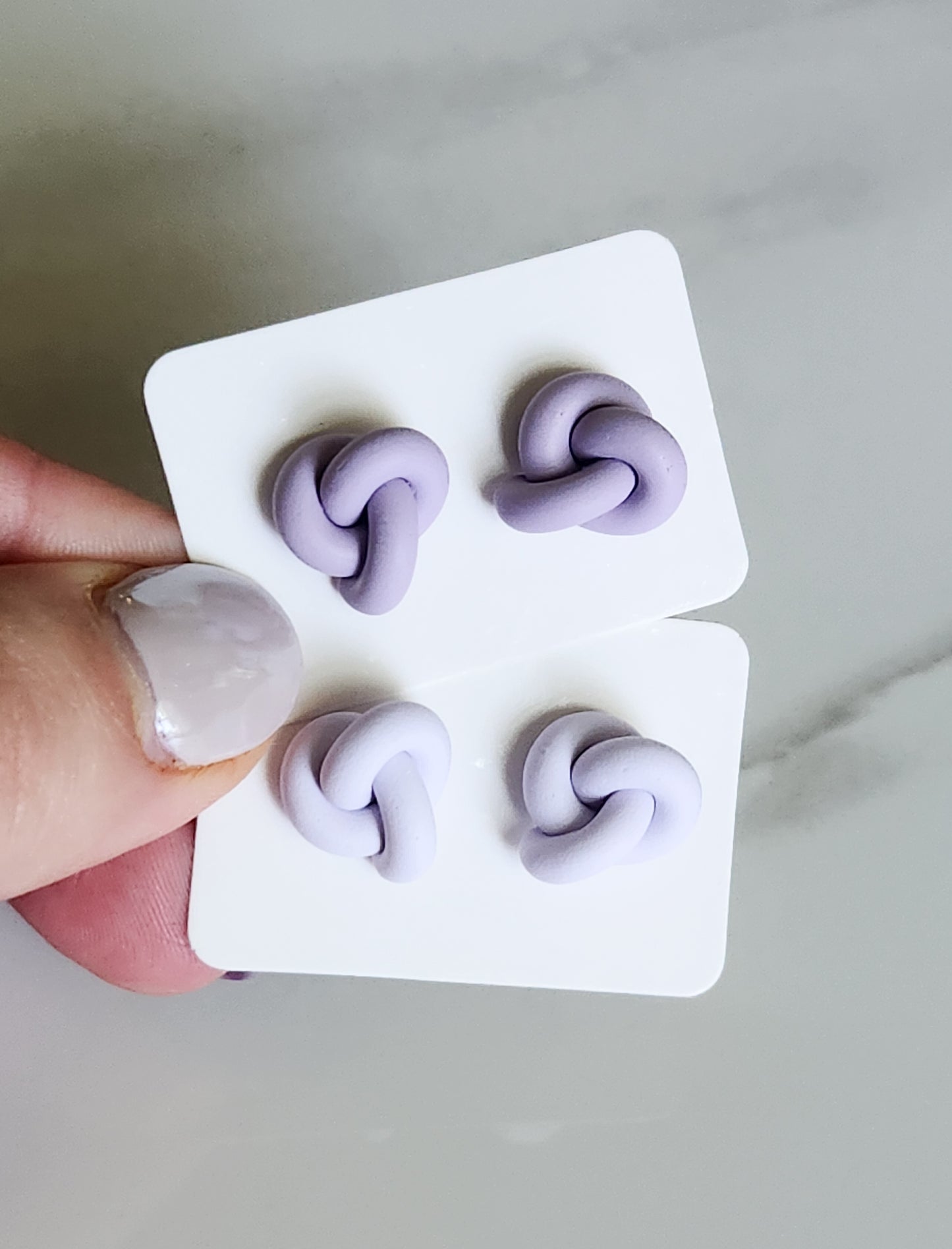 Shades of Purple Knot Stud Earrings