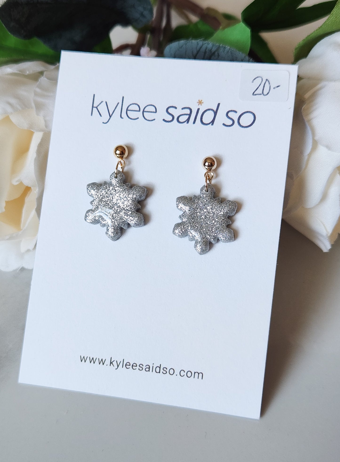 Silver Snowflake Dangle Earrings