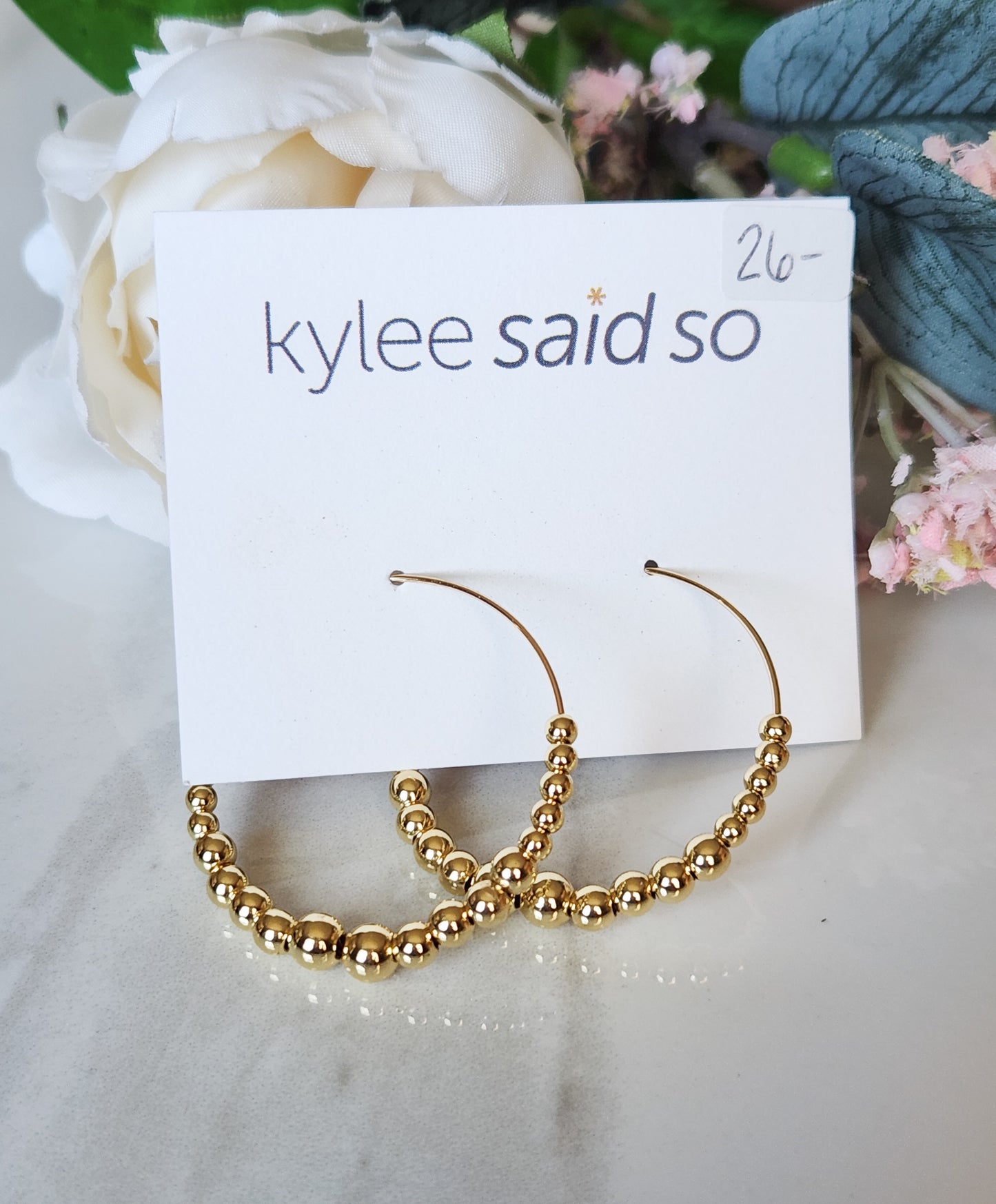 Large Gold Filled Hoop Dangle Earrings