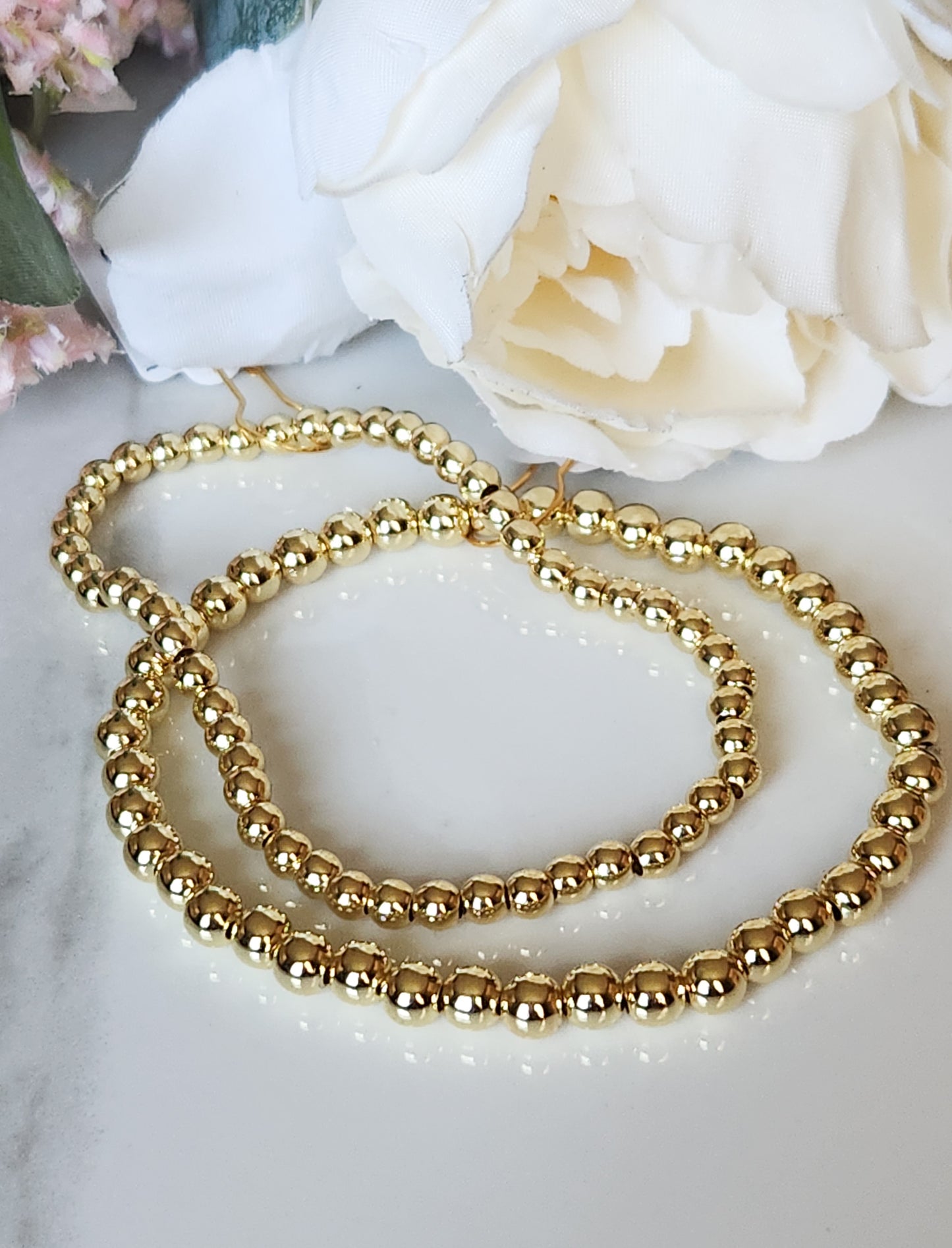 Gold Filled Beaded Stretch Bracelet