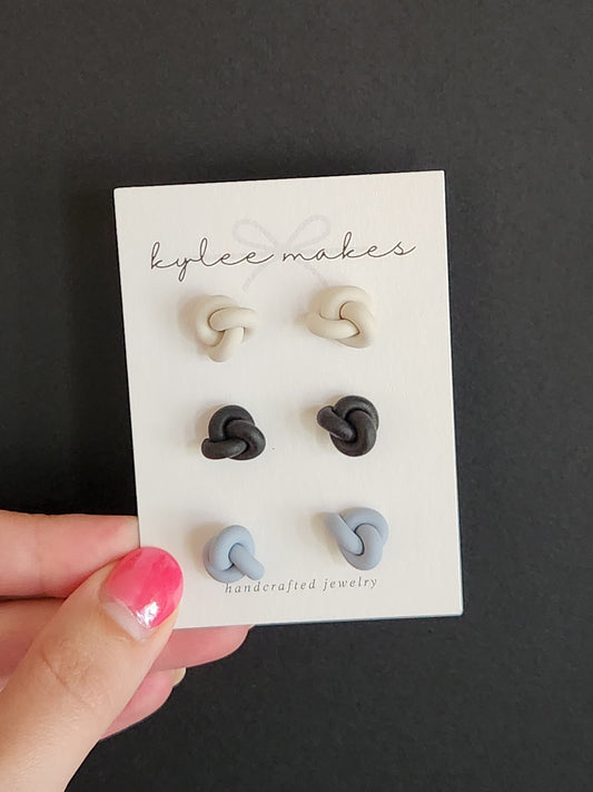Classic Knot Stud Earrings Pack