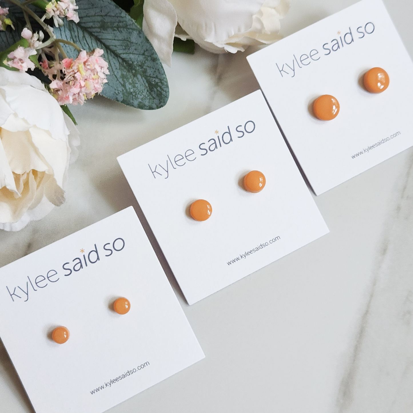 Apricot Dot Studs