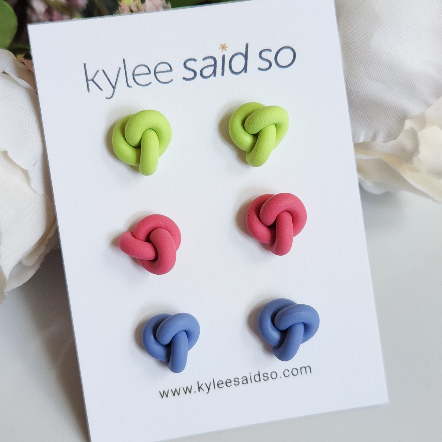 Classic Knot Stud Earrings Pack - Bright Colors