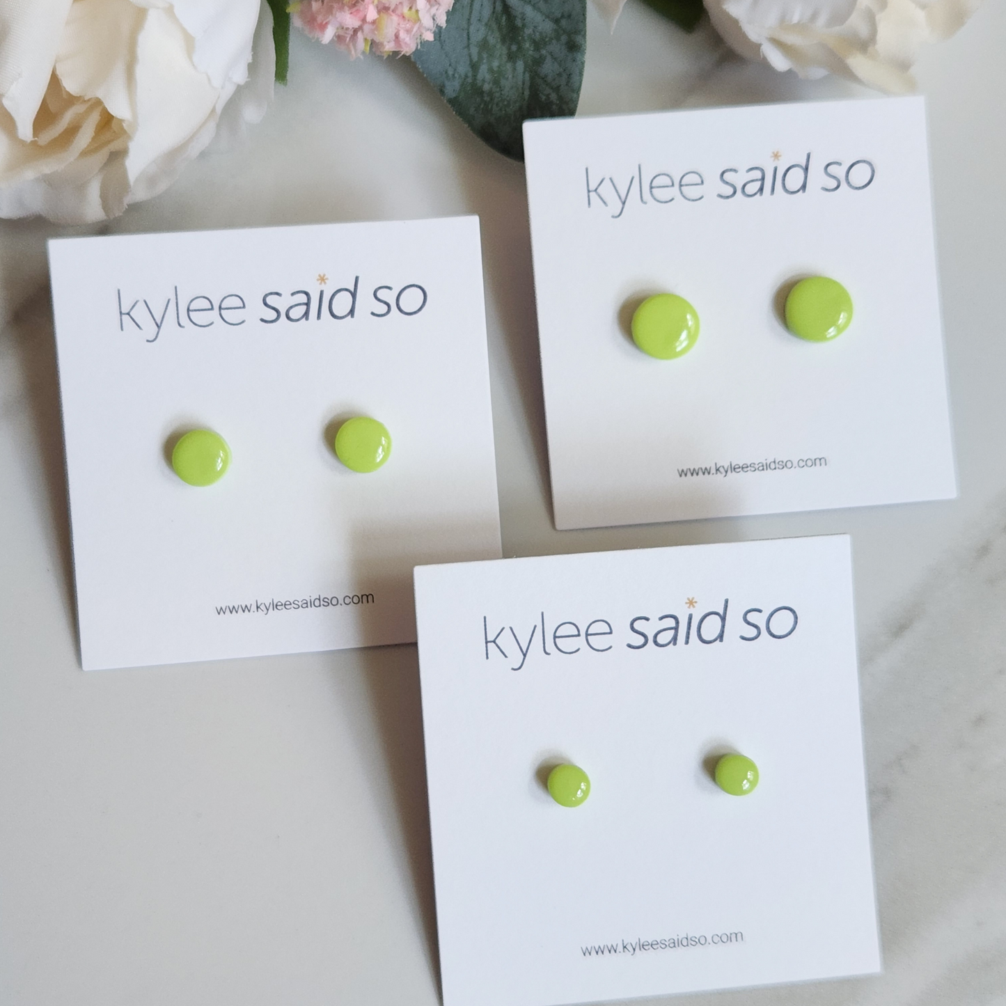 Pistachio Dot Studs