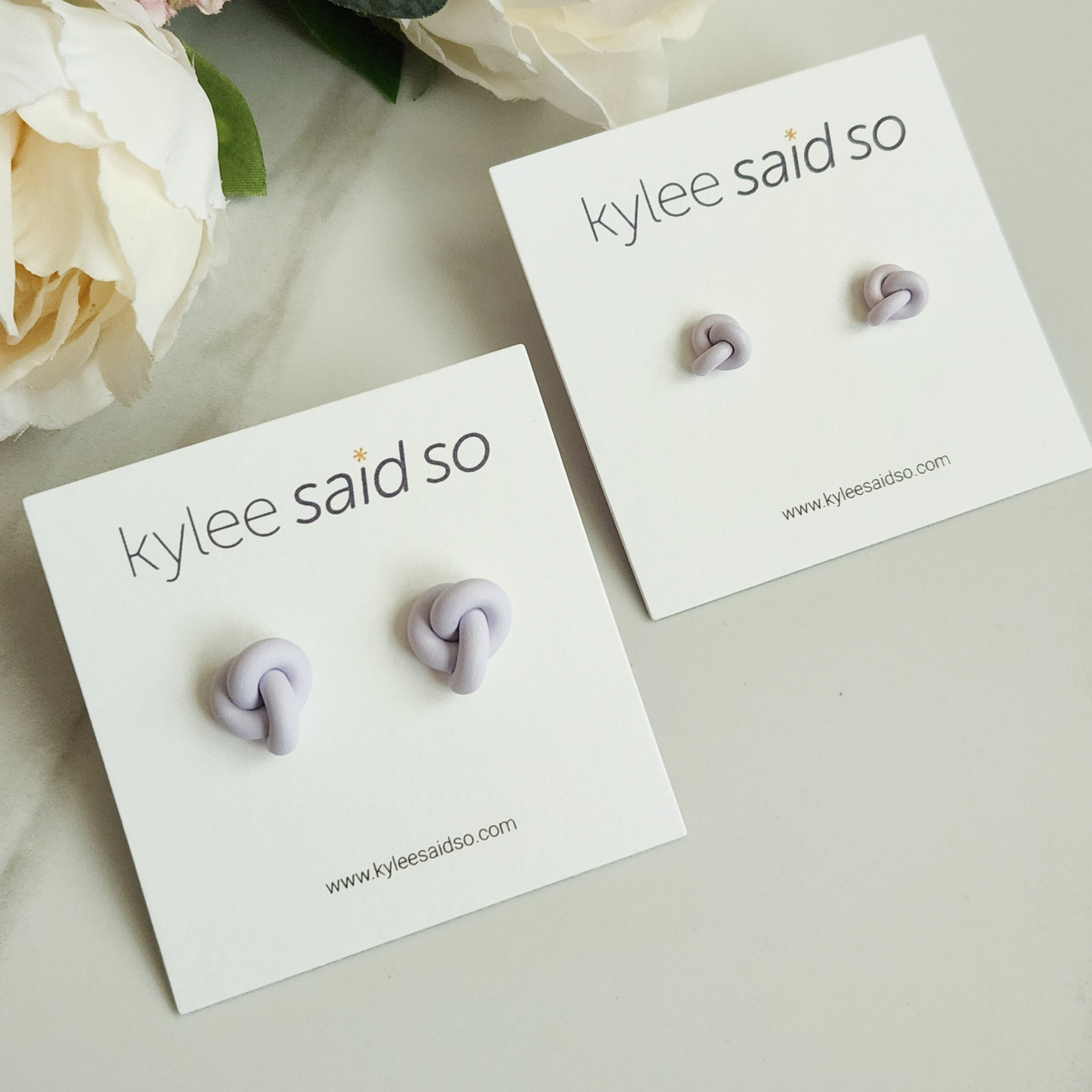 Shades of Purple Knot Stud Earrings