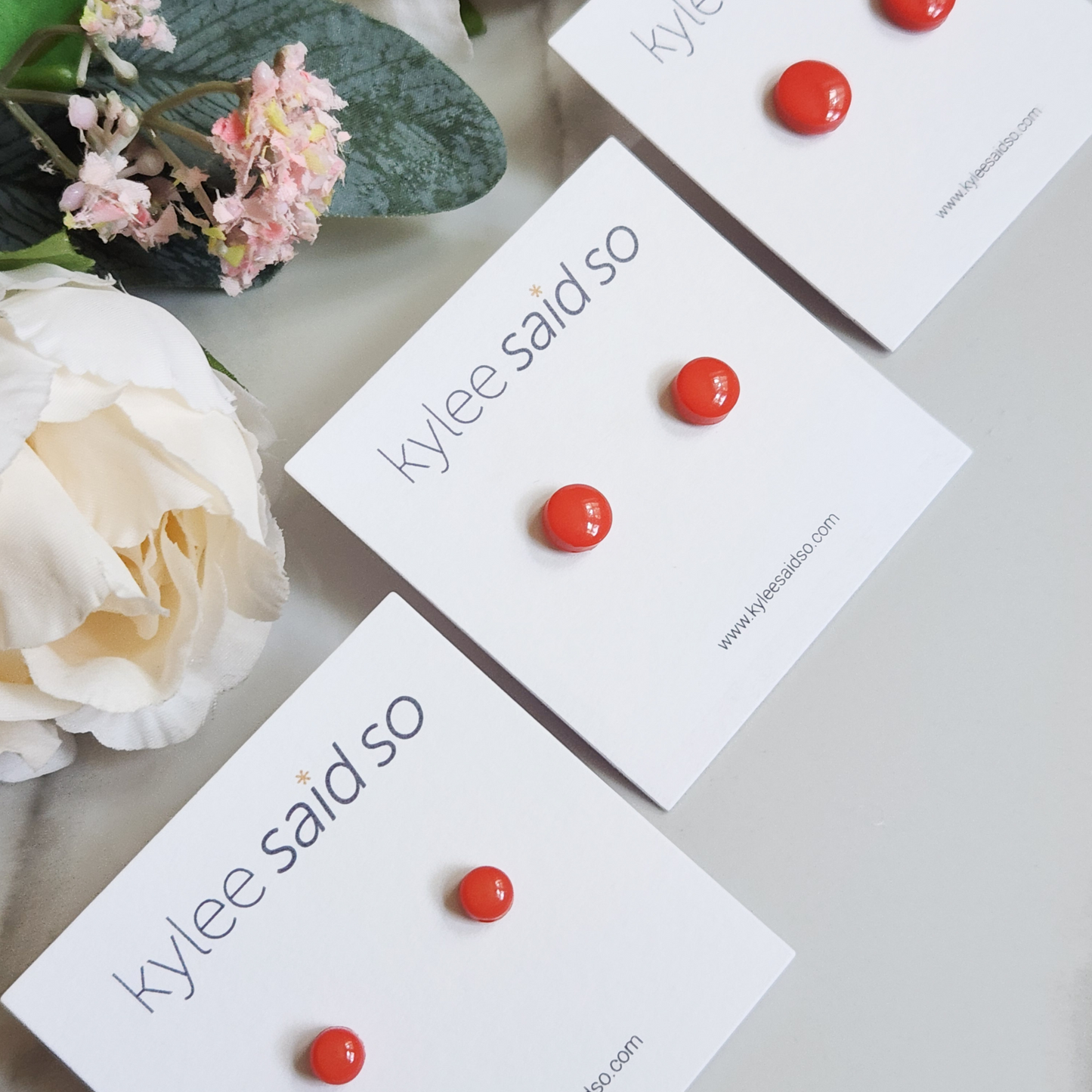 Poppy Dot Studs