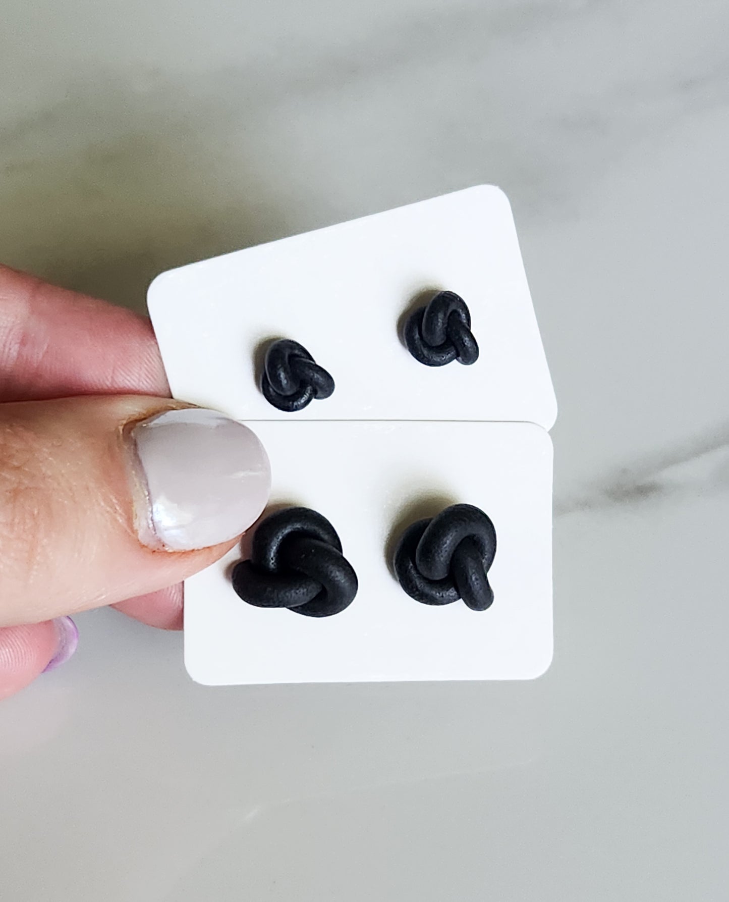Black Knot Stud Earrings