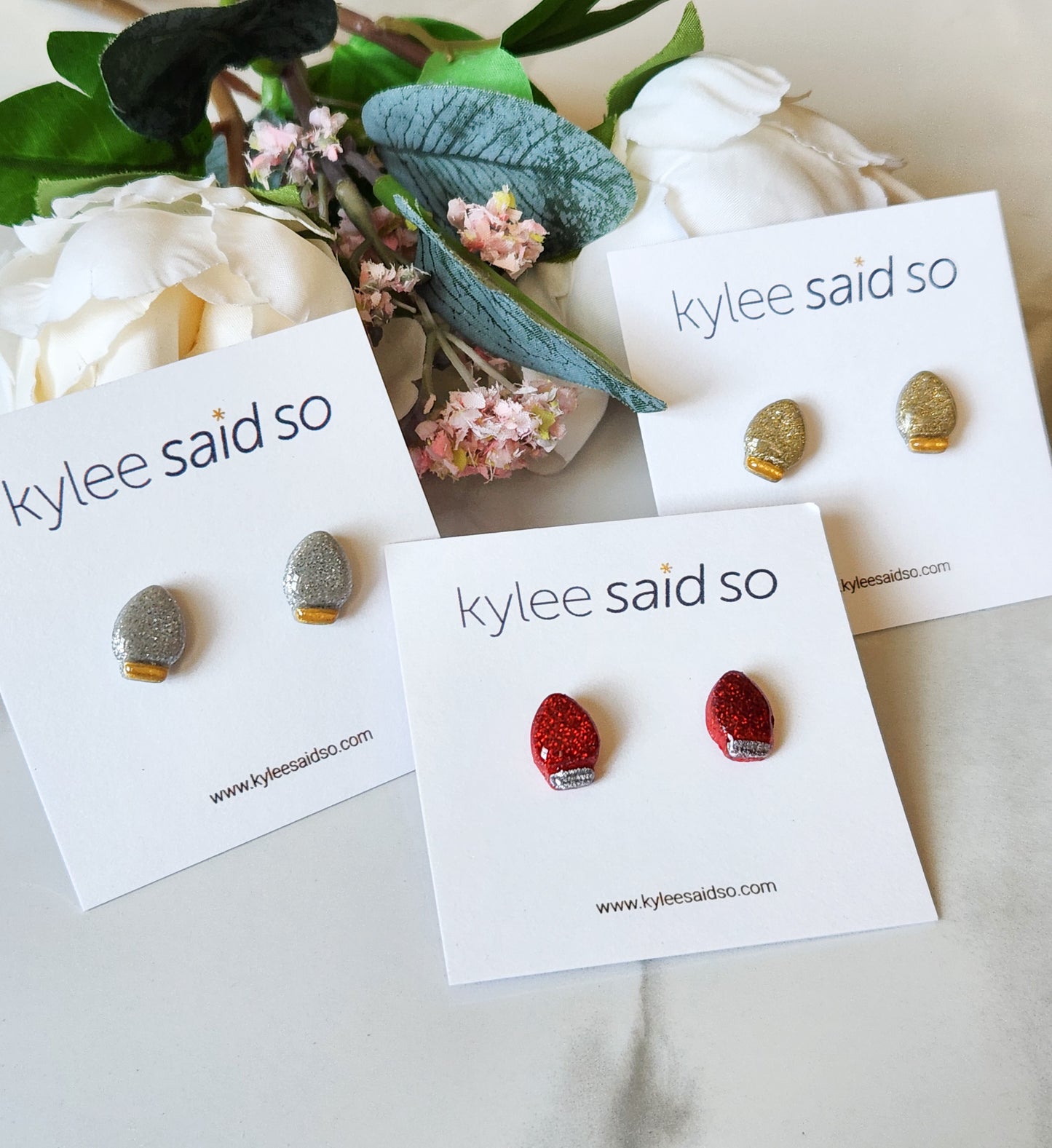 Dainty Holiday Light Stud Earrings