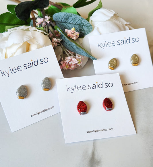 Dainty Holiday Light Stud Earrings