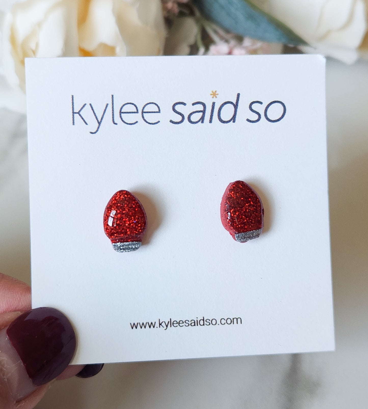 Dainty Holiday Light Stud Earrings