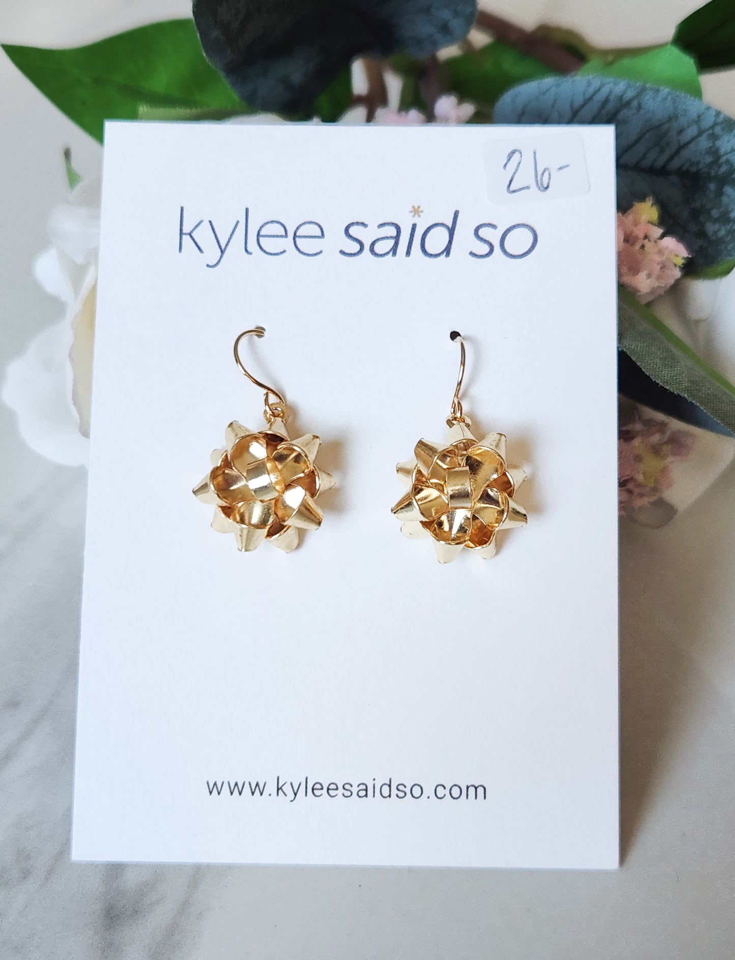 Holiday Bow Dangle Earrings