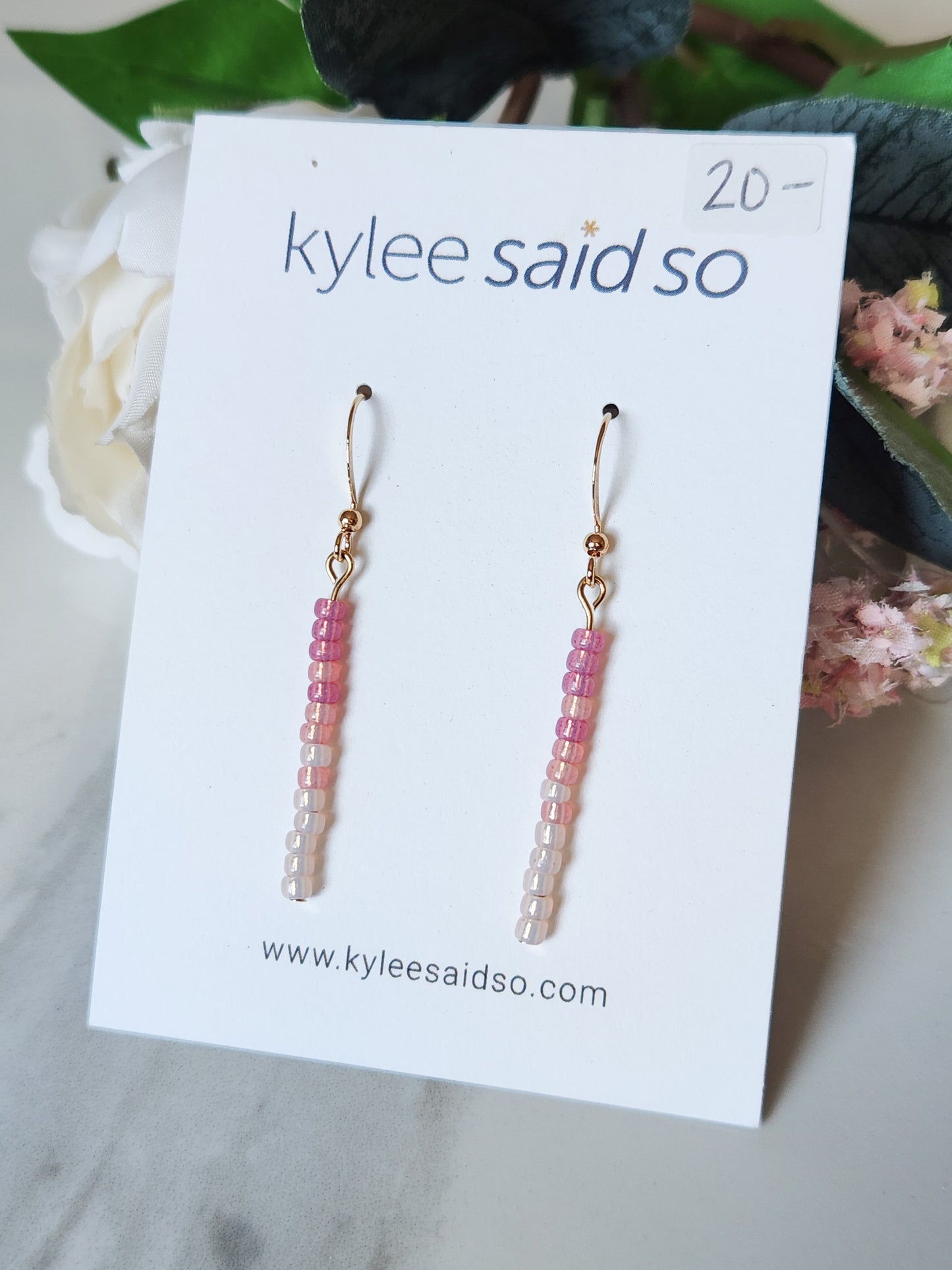 Dainty Beaded Dangle Earrings