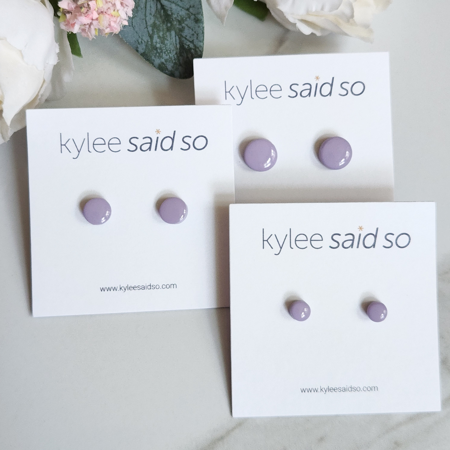 Lavender Dot Studs