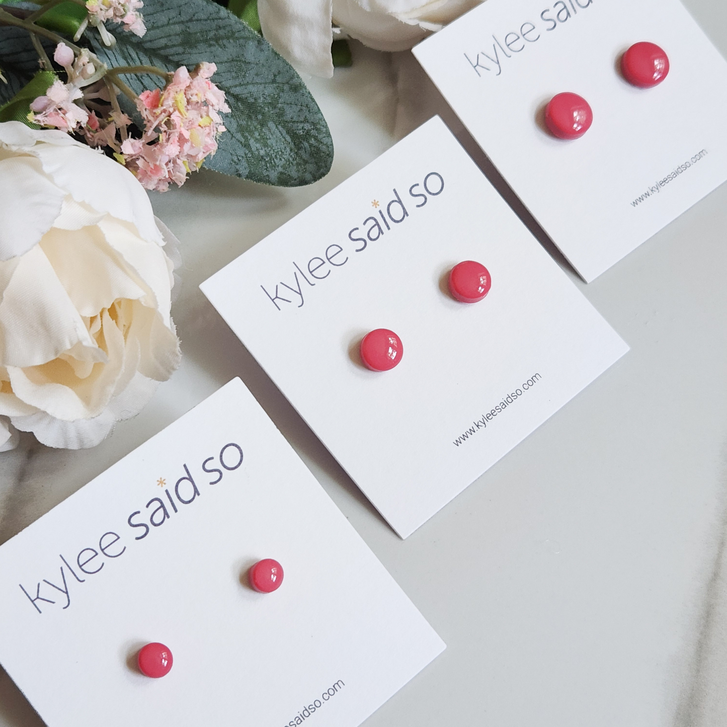 True Pink Dot Studs