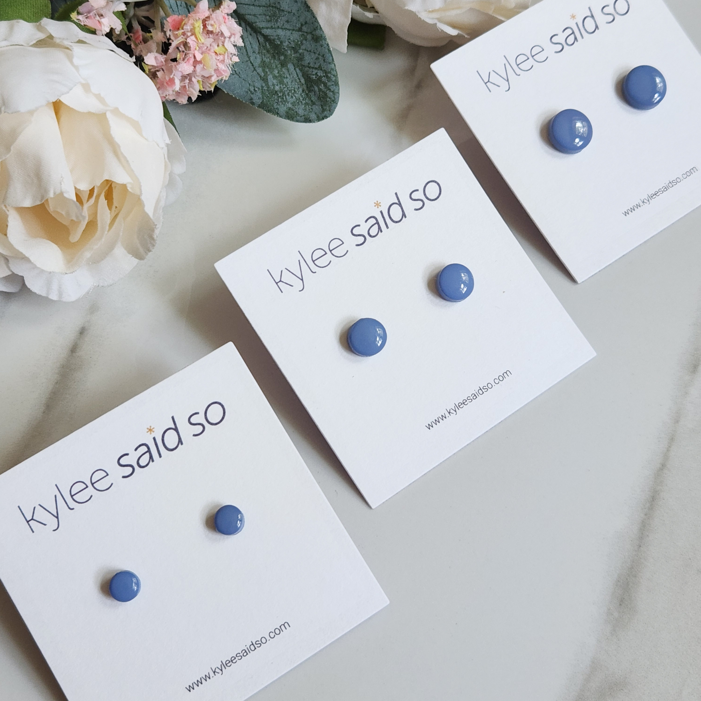 Periwinkle Dot Studs