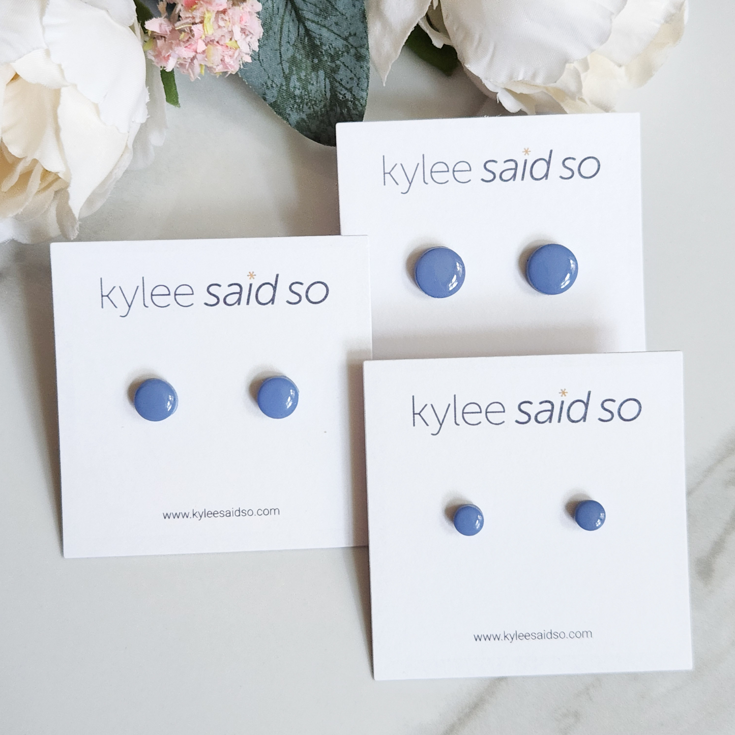 Periwinkle Dot Studs
