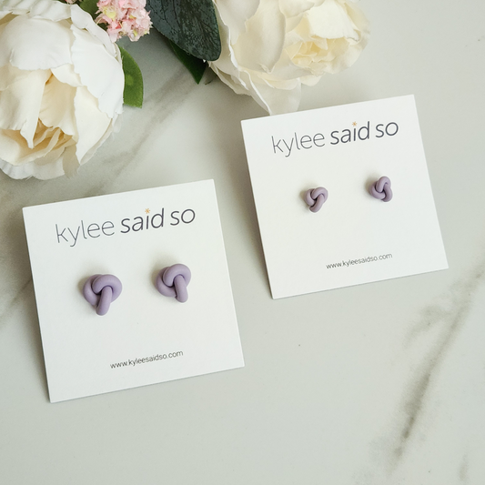 Shades of Purple Knot Stud Earrings